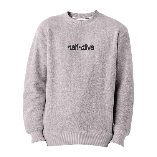 the fuzzy crewneck - salt & pepper
